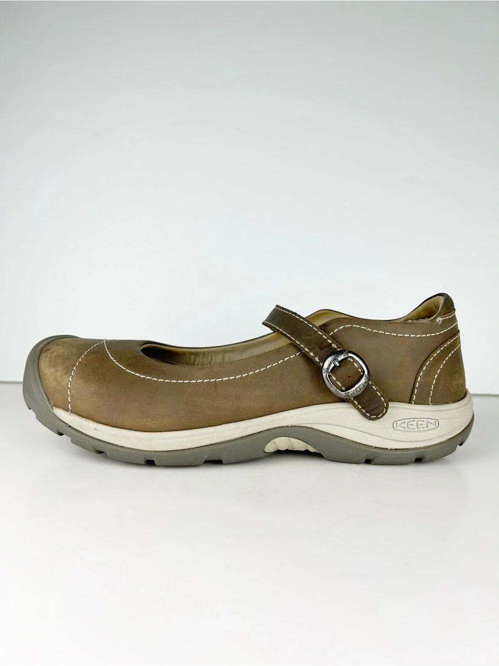 Keen Presidio II Mary Jane Brown Leather Gorpcore Hiking Comfort Shoes - Picture 9 of 11
